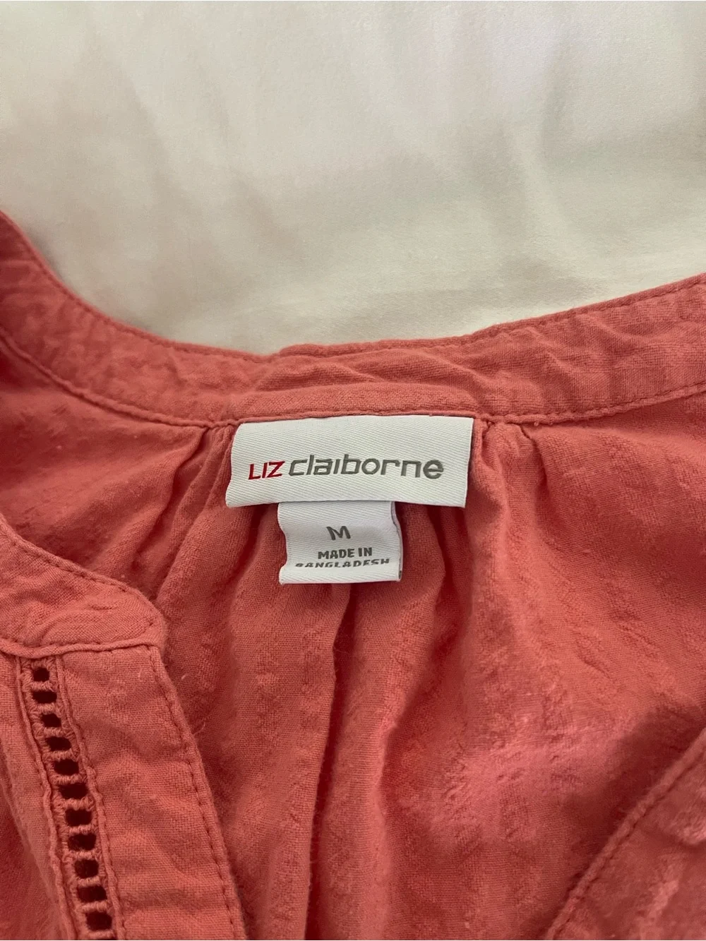 Liz Claiborne Coral Flutter Sleeve V-Neck Top